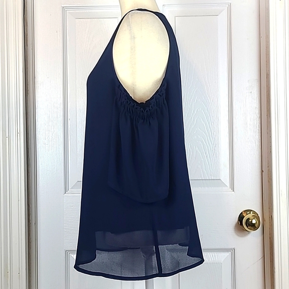 Buckle Black Cold Shoulder Blouse - Picture 7 of 13